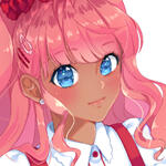 HIme's icon. A black anime girl with pink hair and bright blue eyes smiled at the viewer.